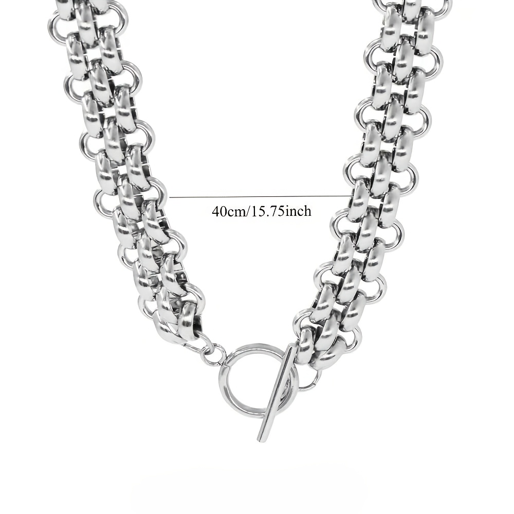 304 Stainless Steel OT Buckle Woven Chain Necklace, Unisex